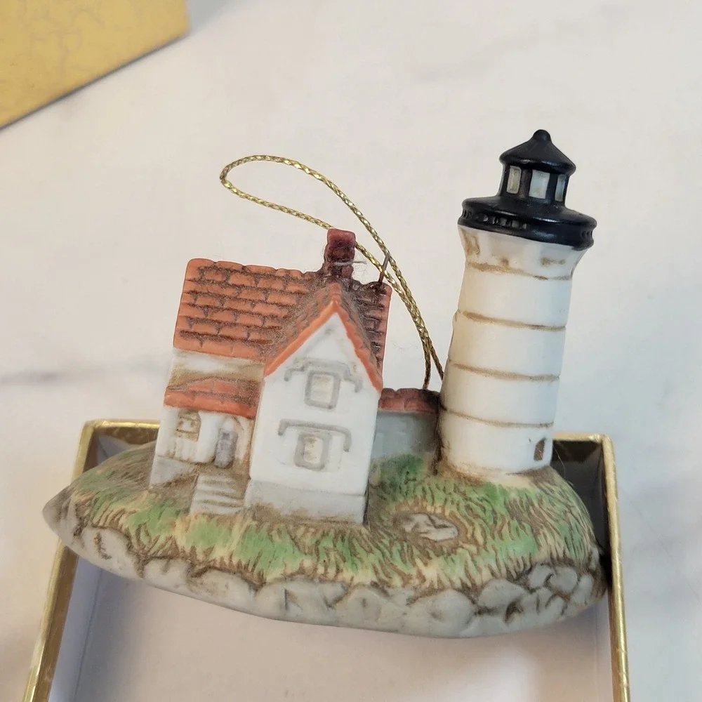 Lefton Cape Neddick Lighthouse Ornament 11508 Vintage 1997 Porcelain Nautical
